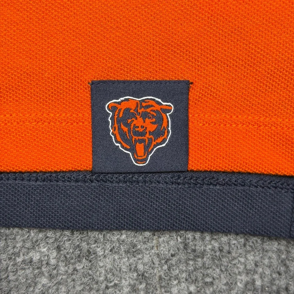 Nike NFL Chicago Bears Mens Polo Shirt Orange Navy Blue Colorblock Small NEW